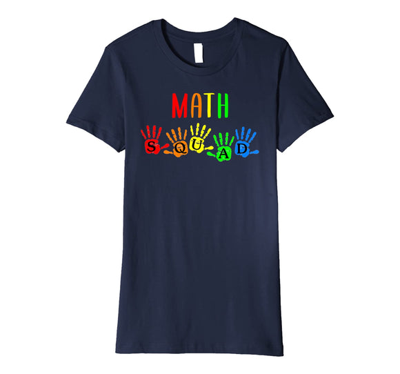 Back To School Math Teacher Squad Handprints T-Shirt