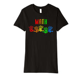 Back To School Math Teacher Squad Handprints T-Shirt