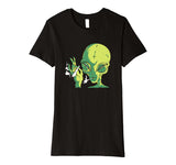 Alien Smoking Weed Cannabis Marijuana Funny T-Shirt