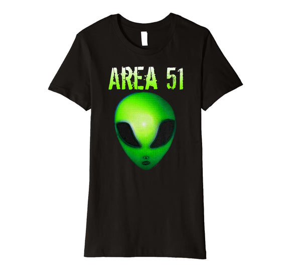 Reptilian Gray Green Alien at Area 51 Premium T-Shirt