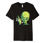Alien Smoking Weed Cannabis Marijuana Funny T-Shirt