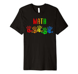 Back To School Math Teacher Squad Handprints T-Shirt