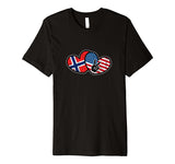Norwegian American - Heart and National Flags