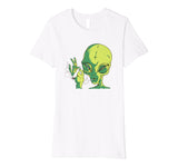 Alien Smoking Weed Cannabis Marijuana Funny T-Shirt