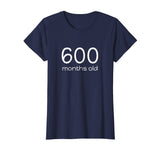 Funny 600 Months Old 50th Birthday T-Shirt Math Geek Gift