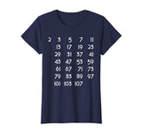 Prime Numbers Chart Tshirt Math Themed Tee