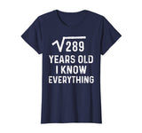 Square Root 17th Birthday Gift 17 Years Old Math Tshirt