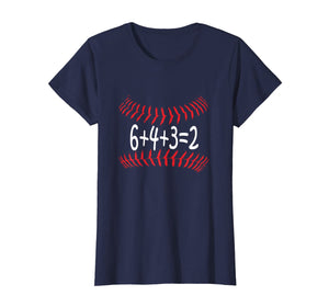 Funny Baseball 6432 Double Play T-Shirt I Gift 6+4+3=2 Math