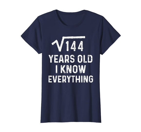 Square Root 12th Birthday Gift 12 Years Old Math Tshirt