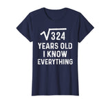 Square Root 18th Birthday Gift 18 Years Old Math Tshirt