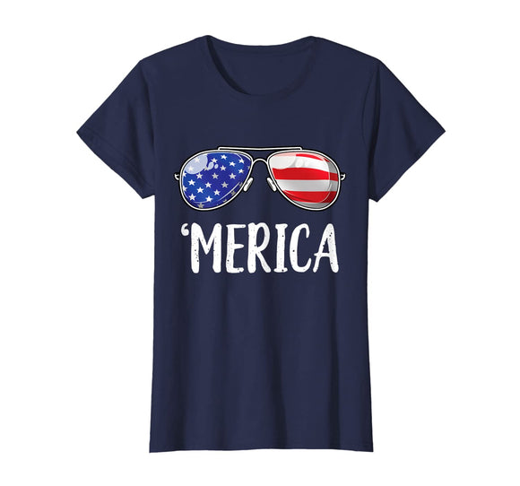 Merica Sunglasses 4th of July T shirt Kids Boys Girls Men US