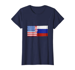 Russian American Half Russia Half America Flag Shirt