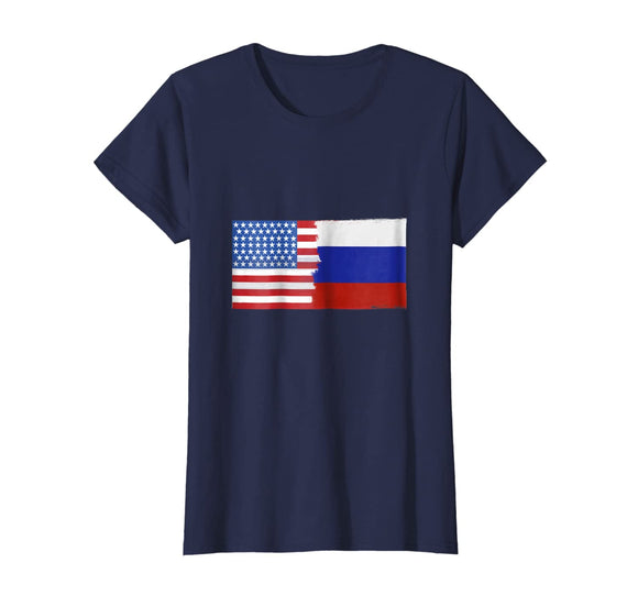 Russian American Half Russia Half America Flag Shirt