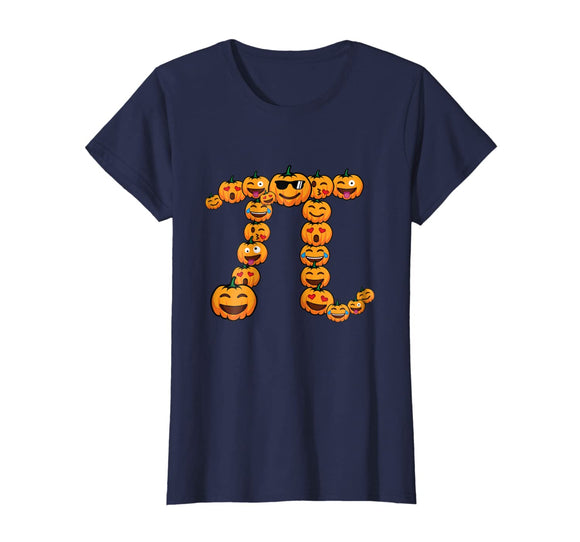 Pumpkin Pi Emojis Math Nerd Funny Halloween Teacher T-shirt