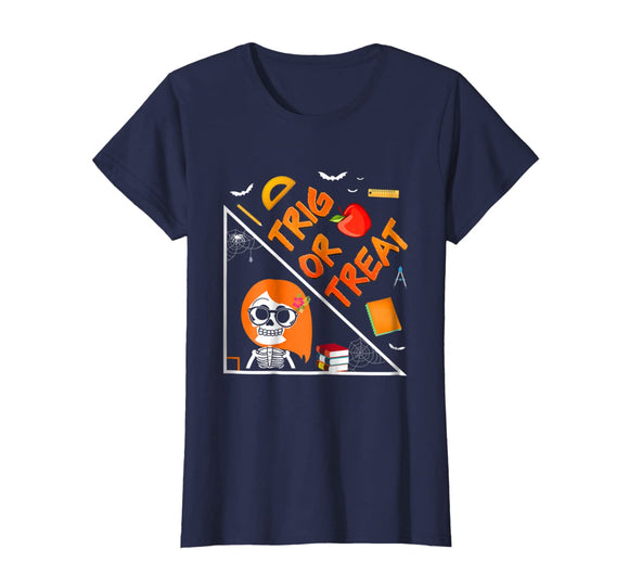 Trig or treat Math Teacher Halloween Witch Tshirt