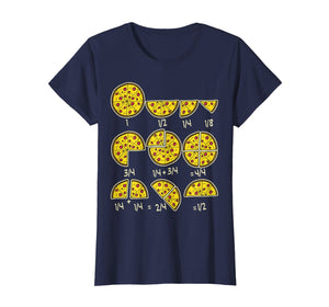 Pizza Salami Cheese Quick Math Fractions Math Teacher T-Shirt
