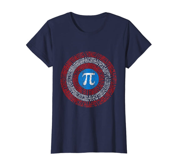 pi superhero shield maths geek pi day math teacher christmas T-Shirt
