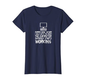 Funny Computer Starts Working Information Technology IT Tee