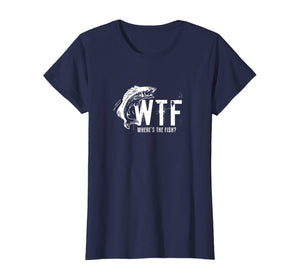 WTF Where's The Fish Men's Funny Fishing T-Shirt
