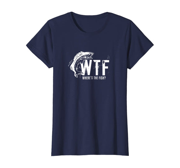 WTF Where's The Fish Men's Funny Fishing T-Shirt