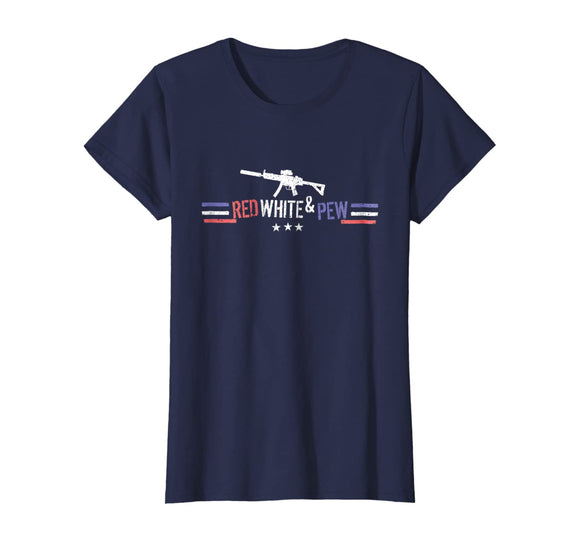 Red White And Pew Funny Gift Guns T-Shirt