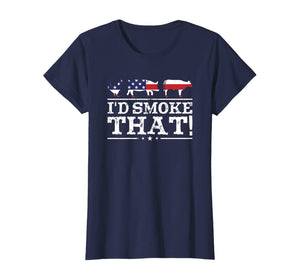 Funny BBQ Shirt I'd Smoke That Meat Pitmaster Grill Gift T-Shirt