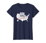Route 66 Sign Highlighted Highway on the Map of the USA T-Shirt
