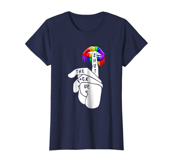 Funny LGBT Shirt-Rainbow Color Pride Lips T-Shirt