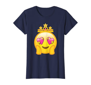 Emoticon Queen Emoji Funny Princess Crown Heart Eyes T-Shirt T-Shirt
