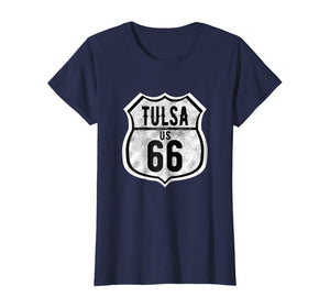 Tulsa Oklahoma Historic Route 66 Distressed Graphic T Shirt