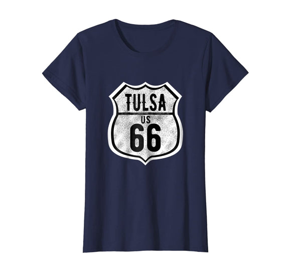 Tulsa Oklahoma Historic Route 66 Distressed Graphic T Shirt