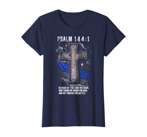 Thin Blue Line - Psalm 144:1 T-Shirt