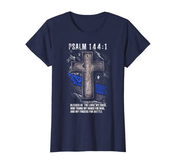 Thin Blue Line - Psalm 144:1 T-Shirt