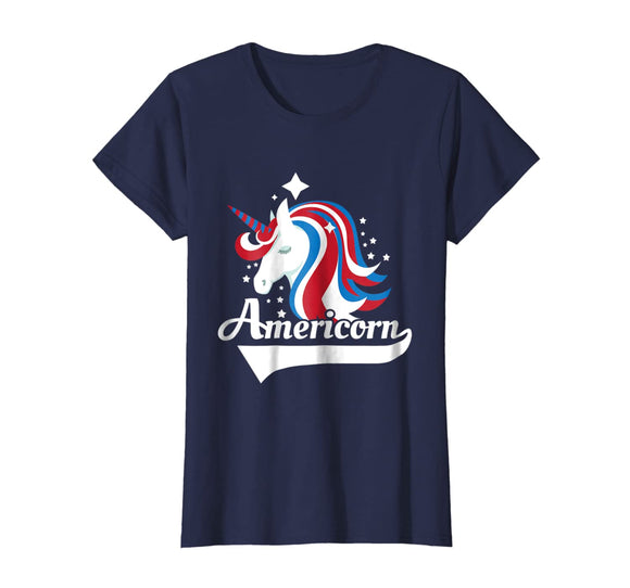 Americorn American Flag Unicorn Patriotic America T Shirt