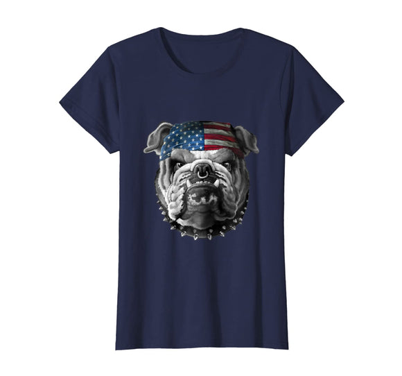 American Bulldog America Flag T shirt