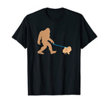 Bigfoot Walking Pomeranian Dog Funny Sasquatch Gift T-Shirt