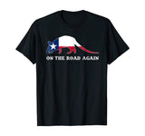 Funny Armadillo Shirt On the Road Again Texas Flag Gift