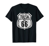 Tulsa Oklahoma Historic Route 66 Distressed Graphic T Shirt