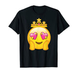 Emoticon Queen Emoji Funny Princess Crown Heart Eyes T-Shirt T-Shirt