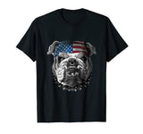 American Bulldog America Flag T shirt
