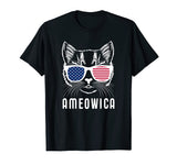 Ameowica America Pun USA American Flag Cat Shirt