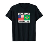 BRAZIL AMERICA Flags special T Shirt for Brazilian Americans
