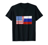 Russian American Half Russia Half America Flag Shirt