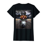 Playful Toy Poodle Dog on Motorcycle Cruise Down Highway T-Shirt