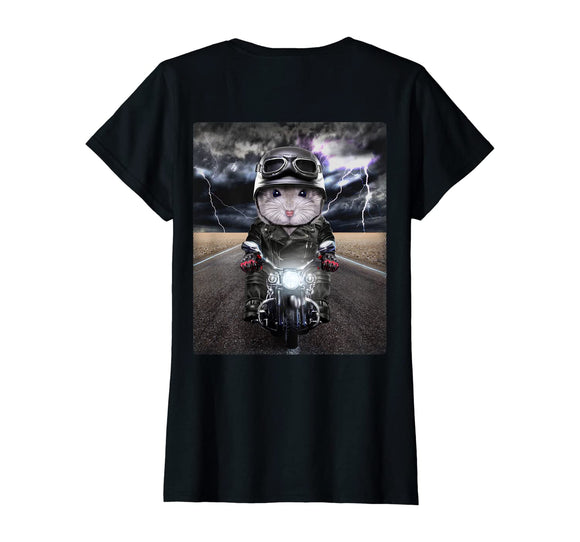 Grey Dwarf Hamster on Motorcycle Cruise Down Highway T-Shirt