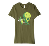 Alien Smoking Weed Cannabis Marijuana Funny T-Shirt