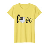 Womens Women Thin Blue Line Love Police Wife Girlfriend Family Gift T-Shirt