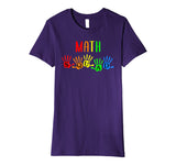 Back To School Math Teacher Squad Handprints T-Shirt