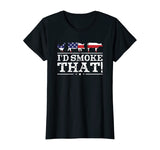 Funny BBQ Shirt I'd Smoke That Meat Pitmaster Grill Gift T-Shirt