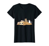 Sloth Loves Kitty Cats Funny Cute Kawaii Lazy Sloth &amp; Feline T-Shirt